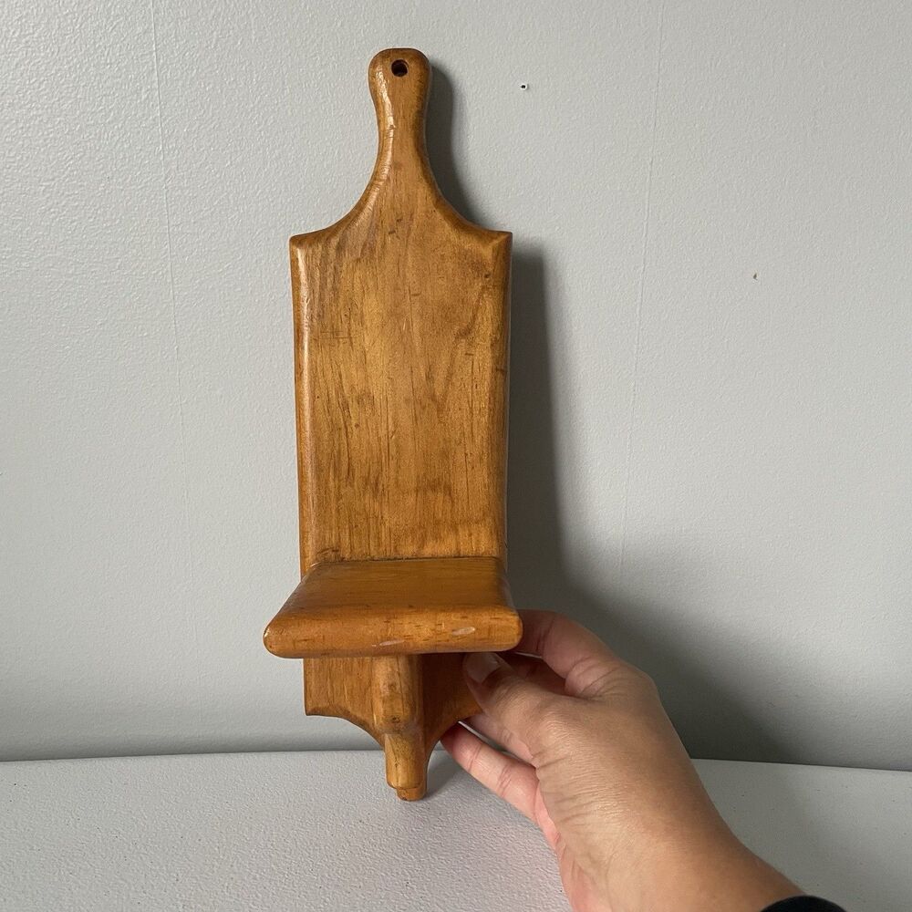 Handmade Vintage Wood Small Hanging Wall Shelf Cottagecore Home Decor 12"